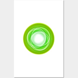 Planet galaxy abstract green Posters and Art